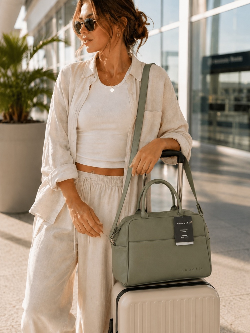 NWT Bugatti Lagos Duffle Bag Sage Green  Travel Weekender Carry On Clean Beauty